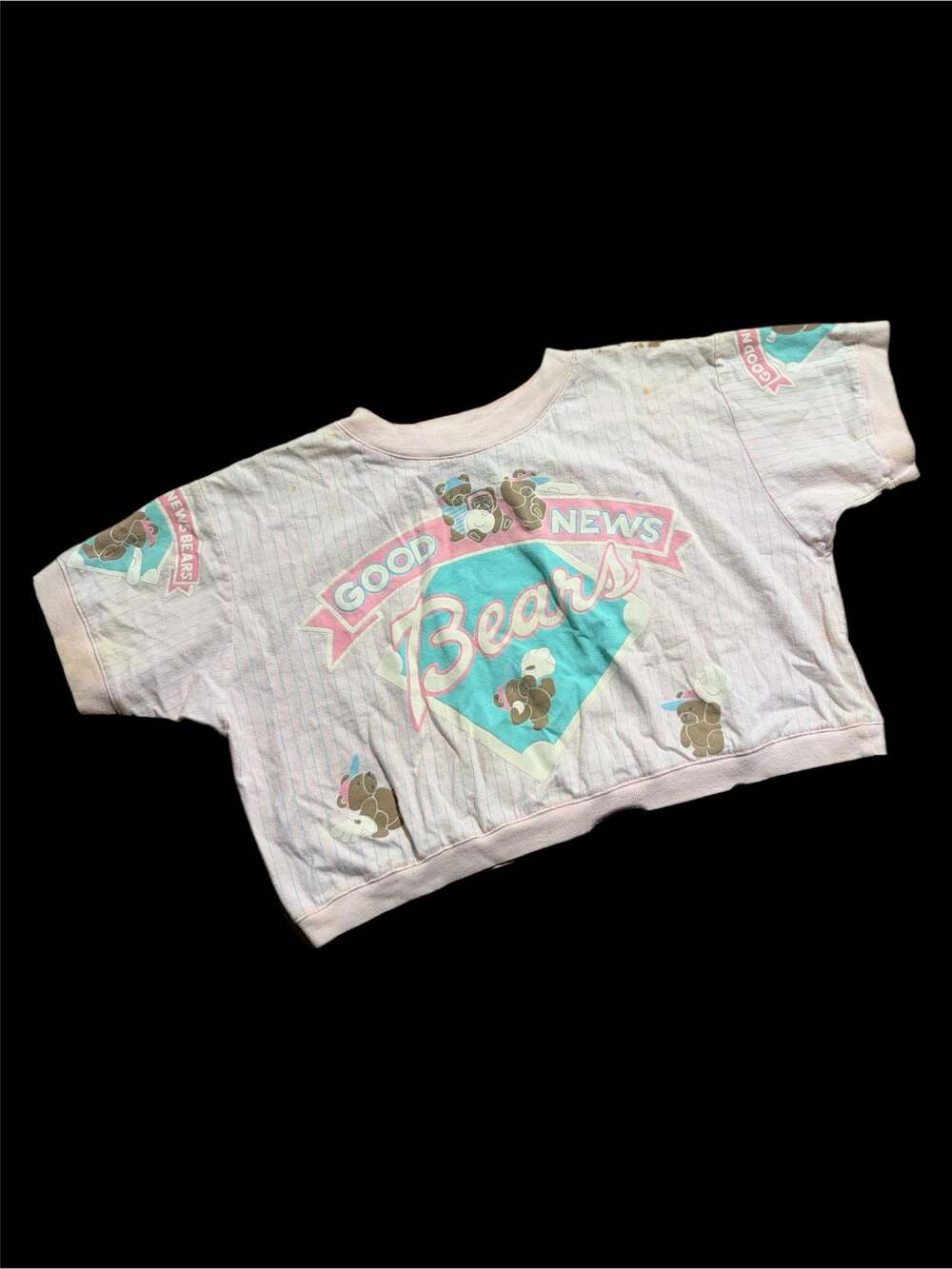 Vintage Pink Striped "Good News Bears" Graphic T-Shirt